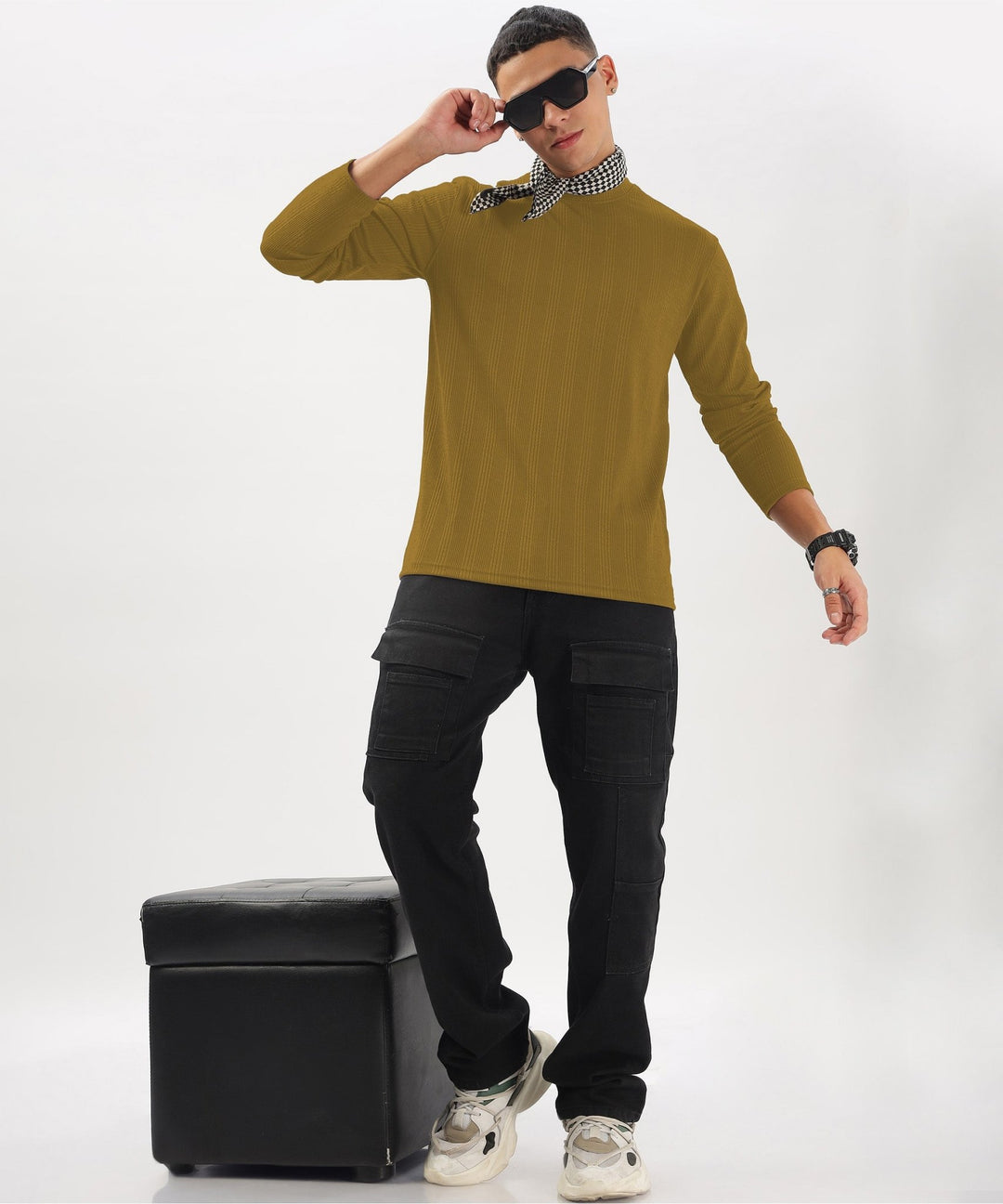 Men's Solid Full Sleeve Regular Fit T-Shirt