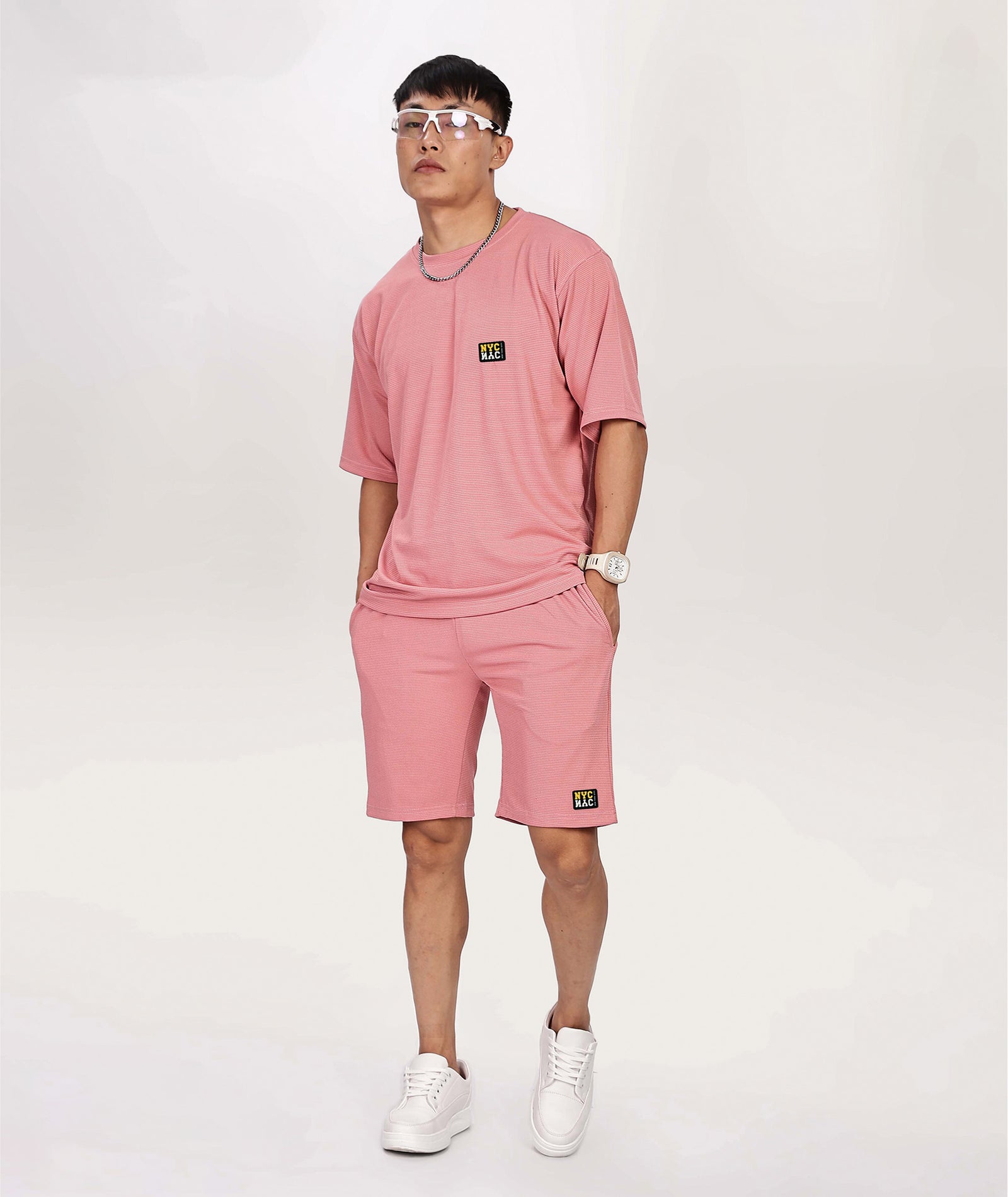 Men's Tshirt & Shorts Set - Rose Gold