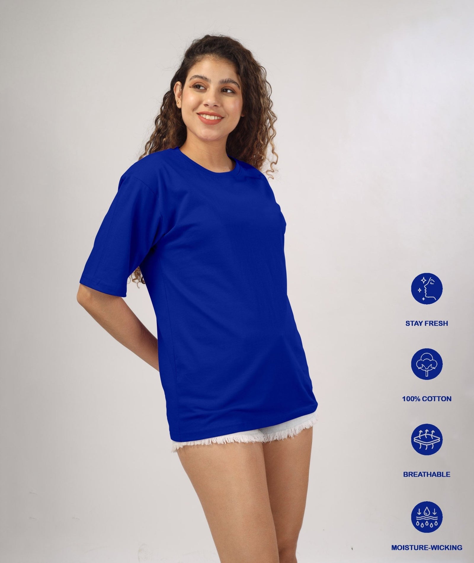 Womens Oversized Royal Blue Tshirt