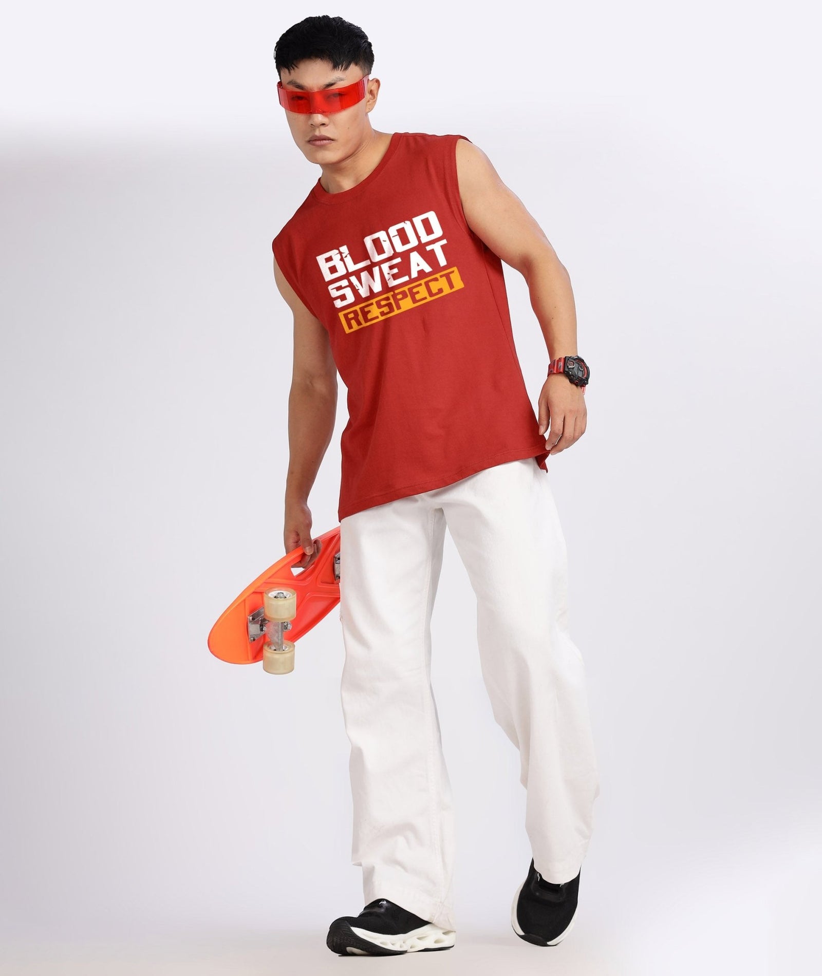 Red Mens Relaxed Fit Tank