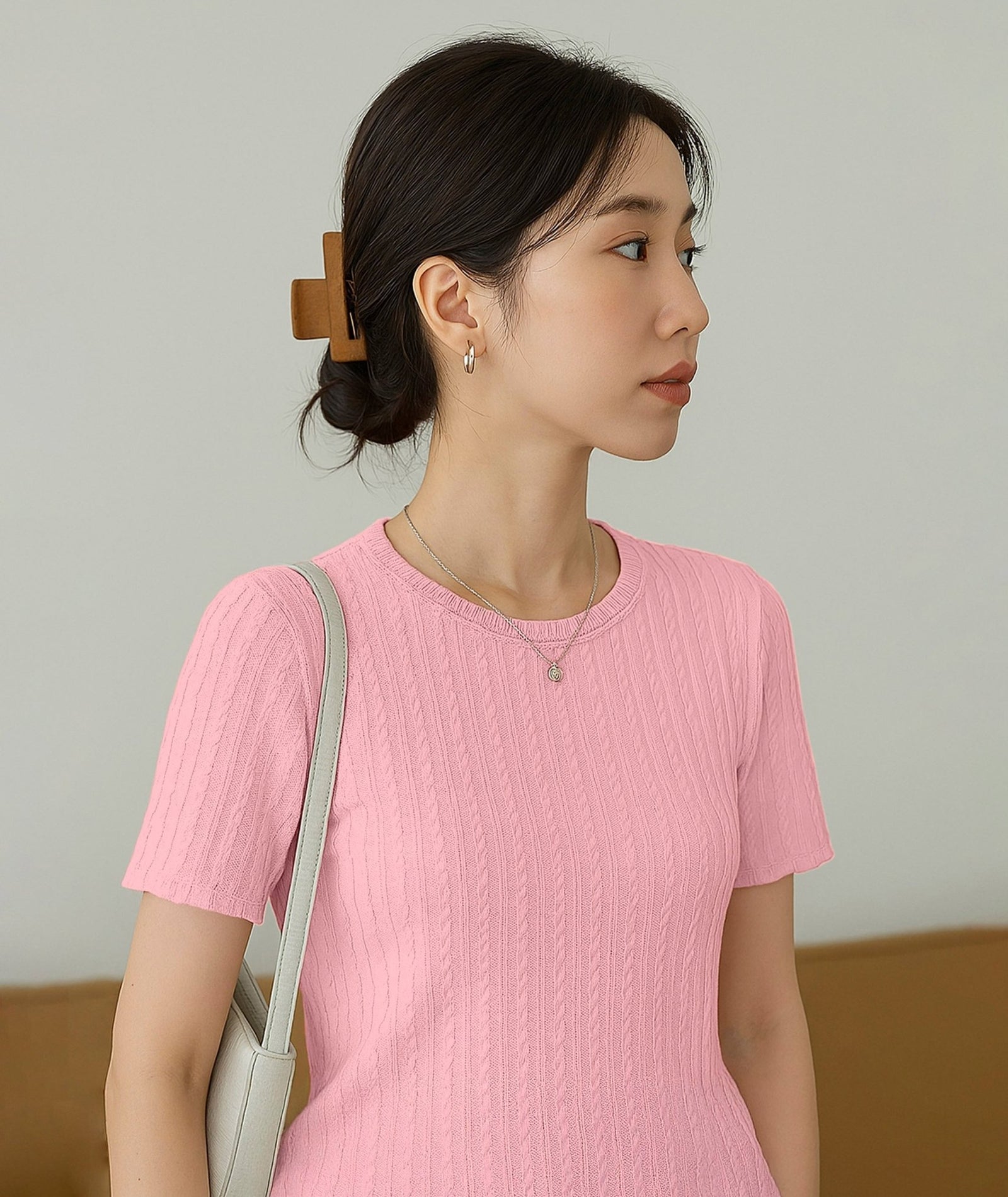 Womens Poly cotton Half Sleeve Solid T-Shirt