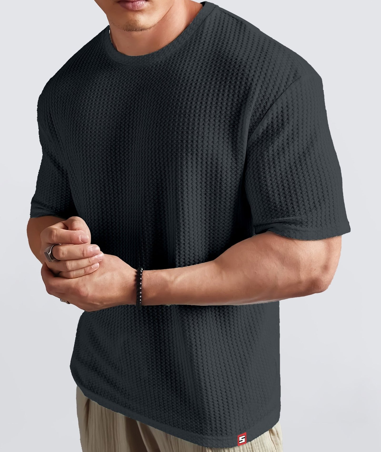 Men's Oversized Dotted Drop Shoulder T-Shirt