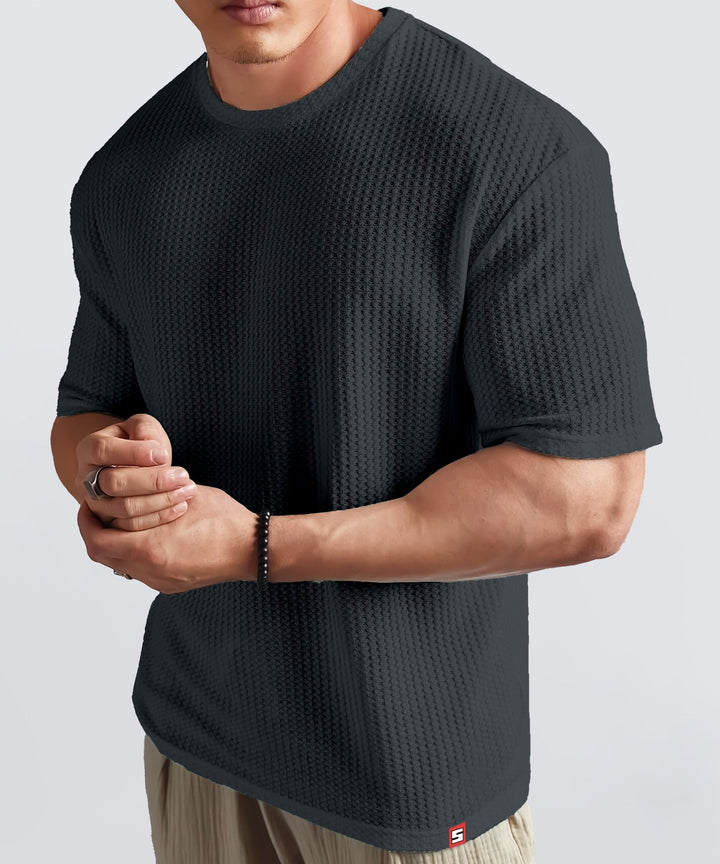 Men's Oversized Dotted Drop Shoulder T-Shirt