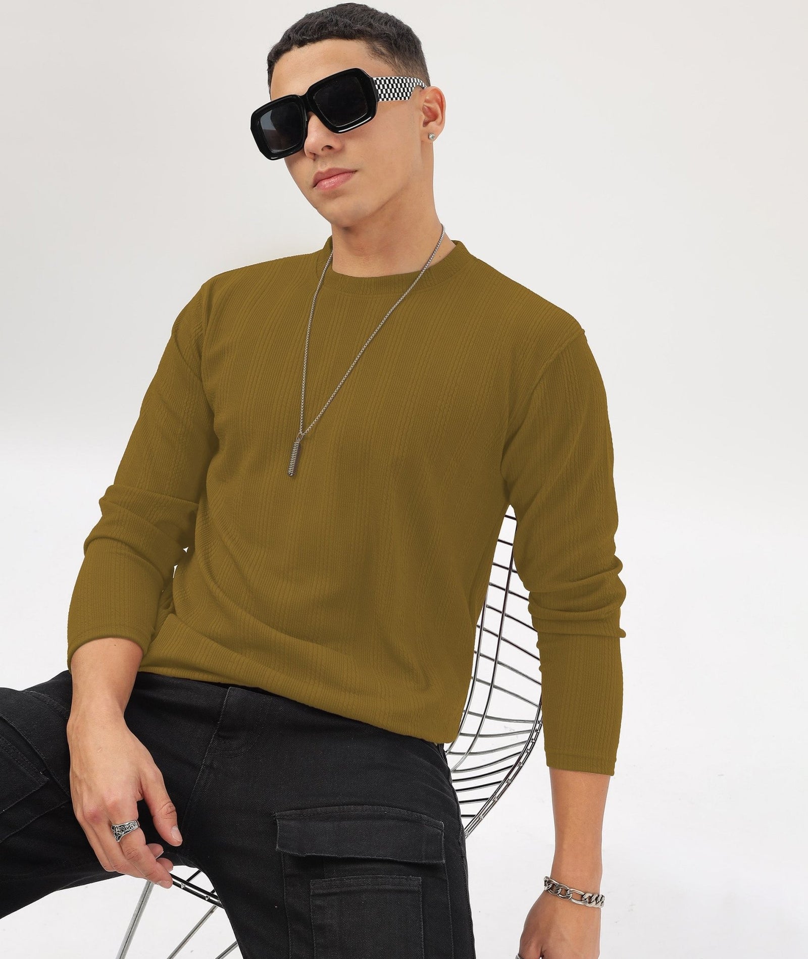 Men's Solid Full Sleeve Regular Fit T-Shirt