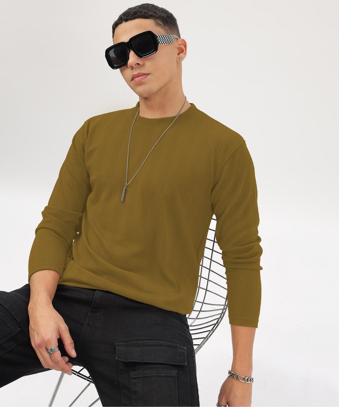 Men's Solid Full Sleeve Regular Fit T-Shirt