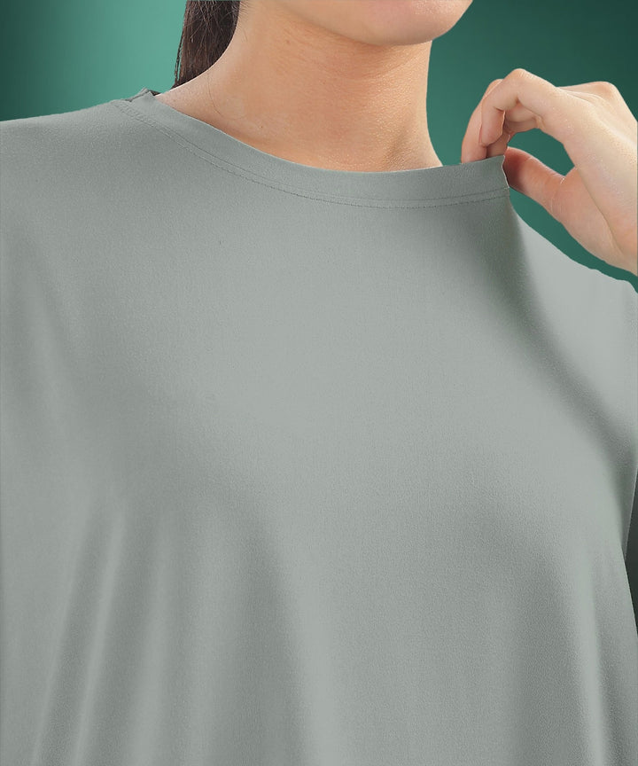 Womens Oversized Drop Shoulder T-Shirt with Side Pockets