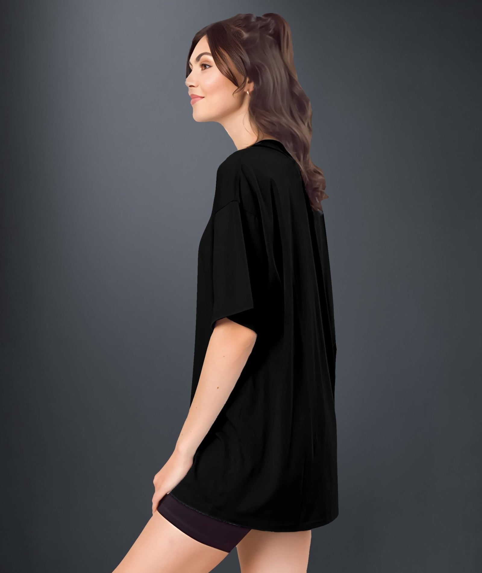 Black Womens Oversized Tshirt