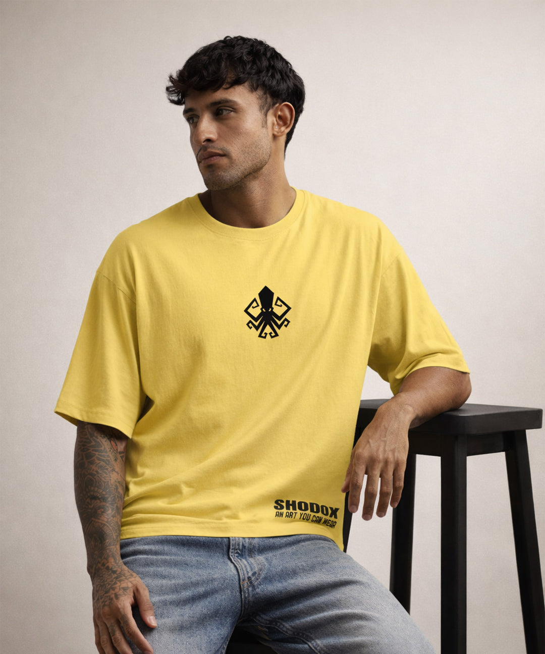 Mens Cotton Oversized Graphic T-Shirt | Front & Back Print