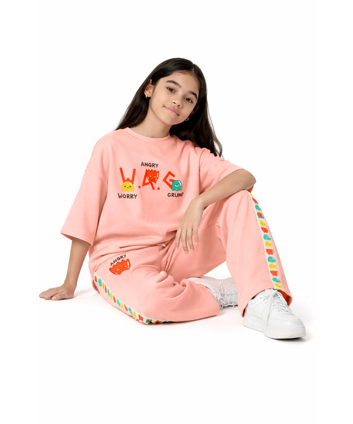 Girls Trendy Printed  Co-Ord Set | Regular Fit