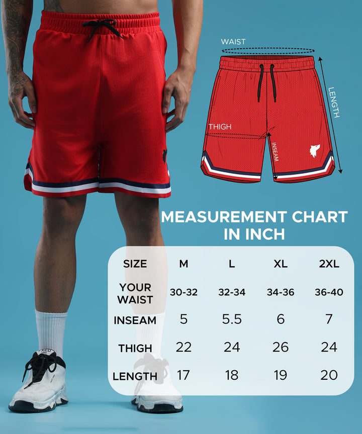 Mens Athletic Shorts with Pockets | Red