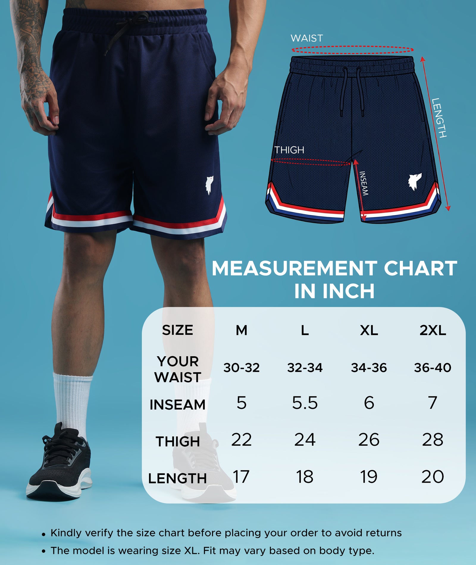 Mens Athletic Shorts with Pockets | Navy