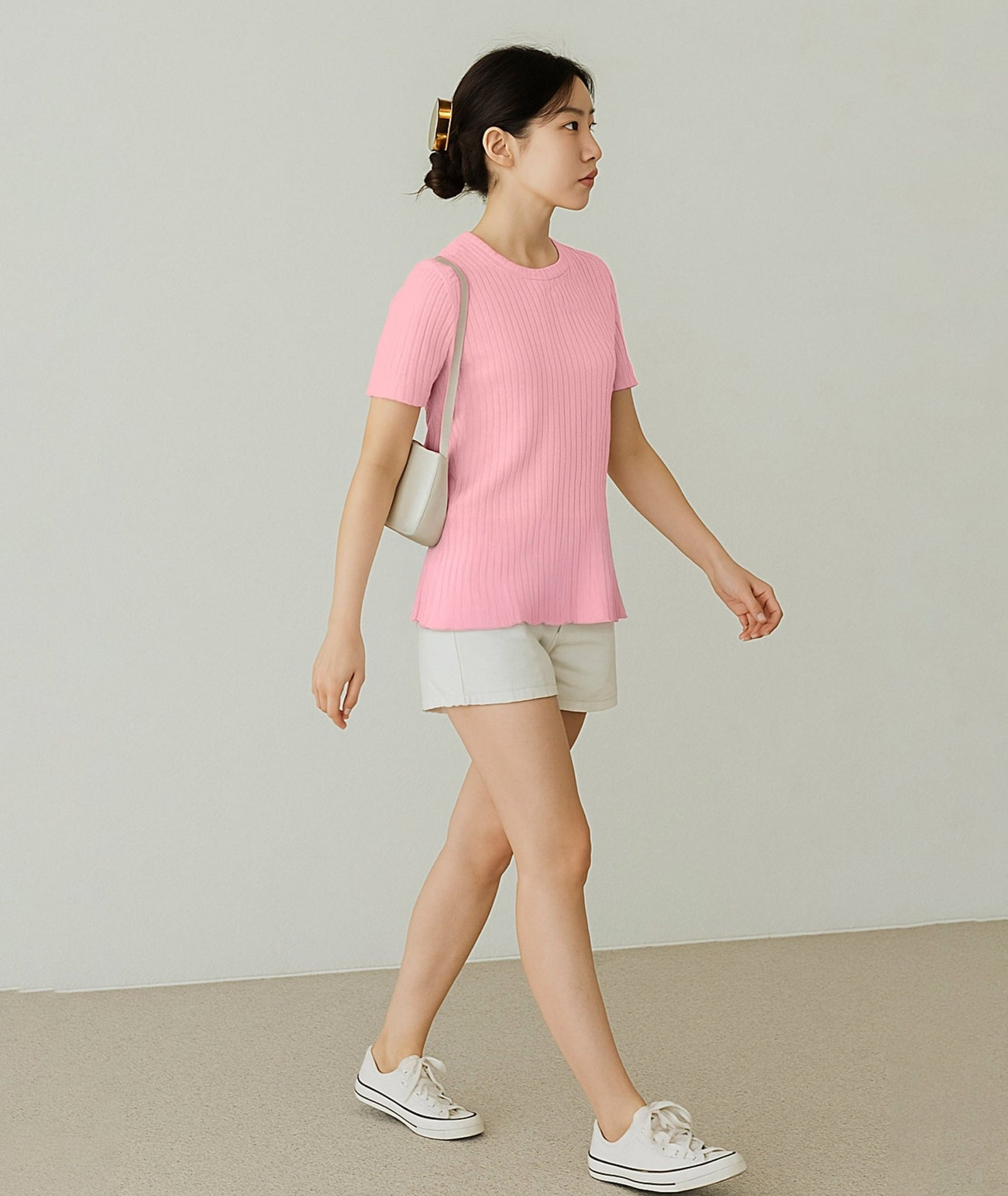 Womens Poly cotton Half Sleeve Solid T-Shirt