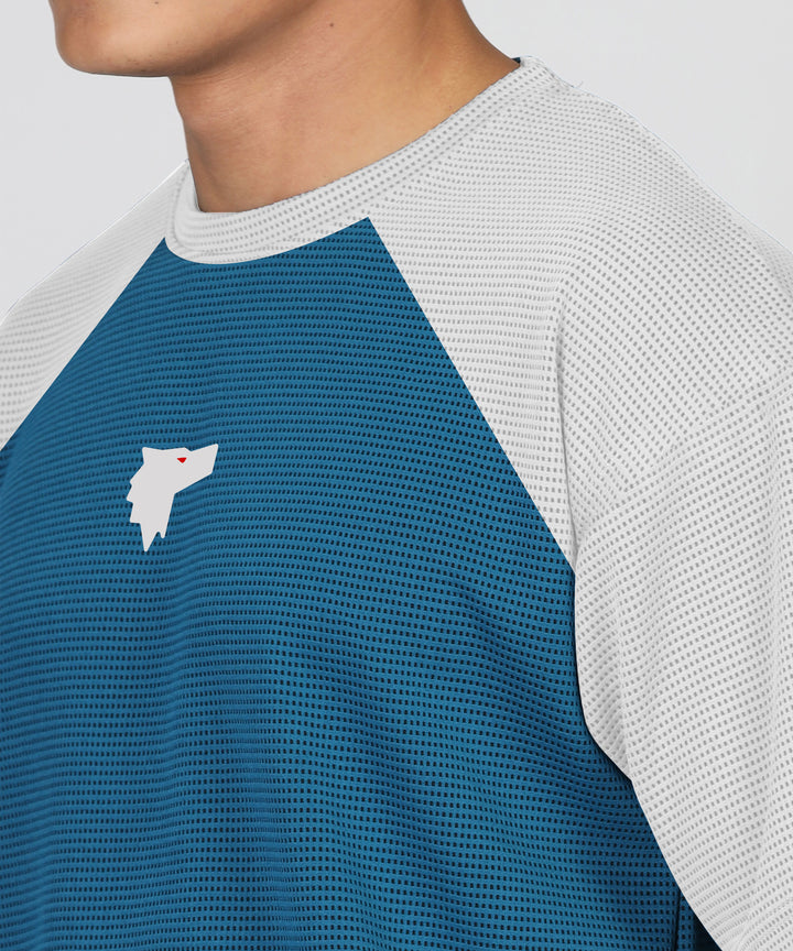 Mens Oversized Dotted T-Shirt | Blue