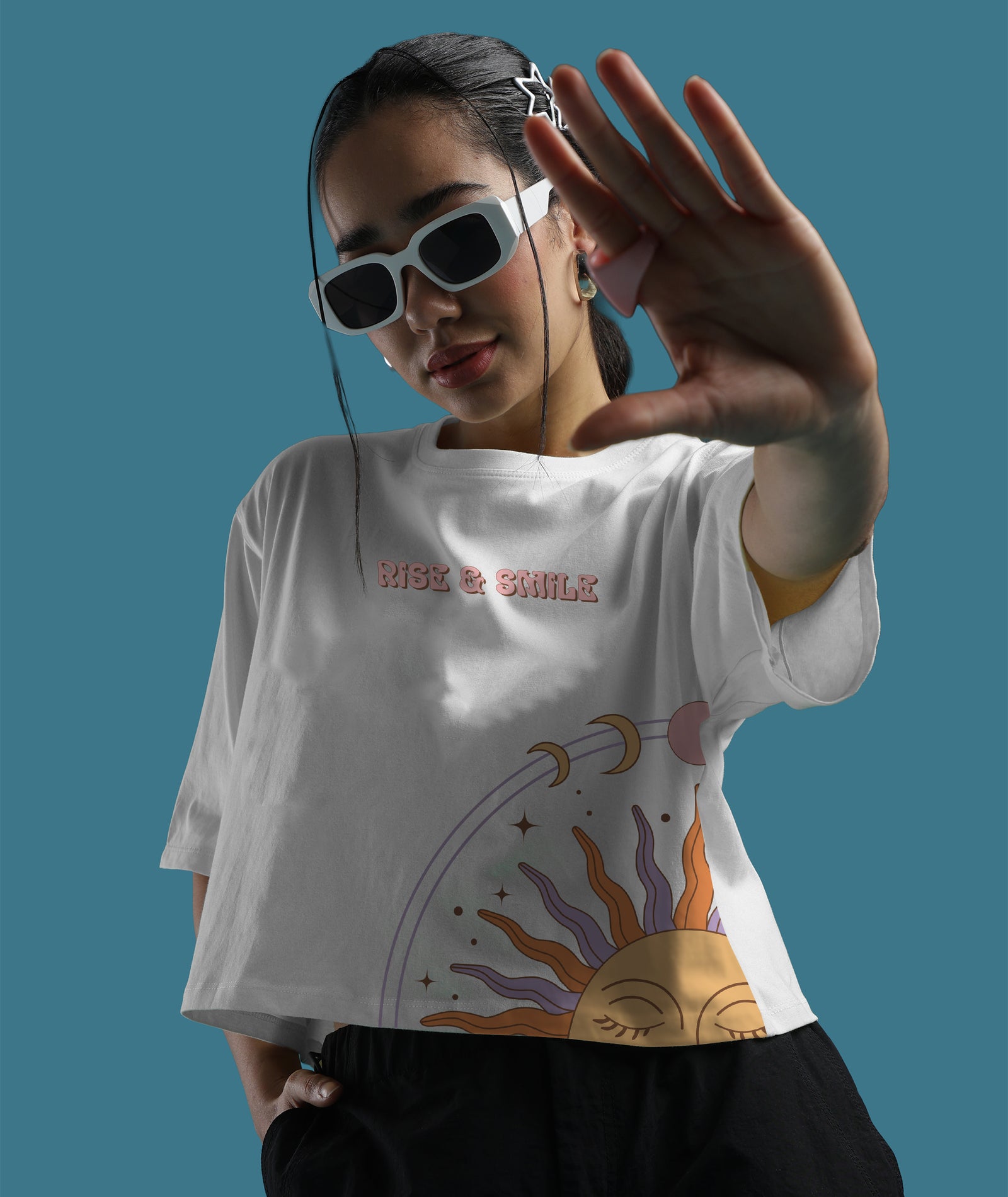 Womens Printed Crop Top