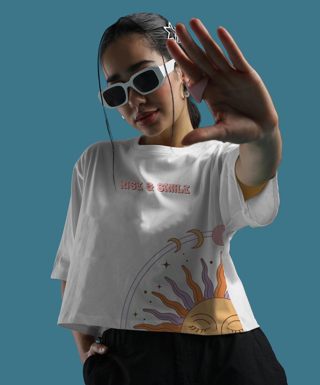 Womens Printed Crop Top