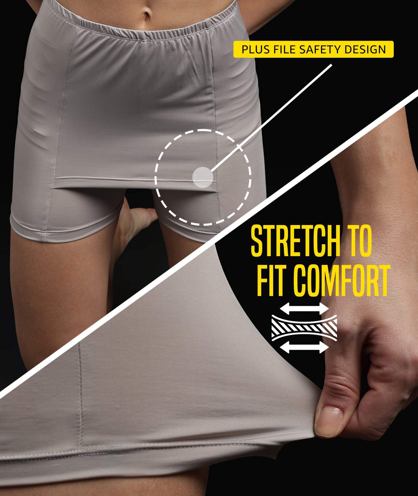 Womens Seamless Safety Shorts | Grey