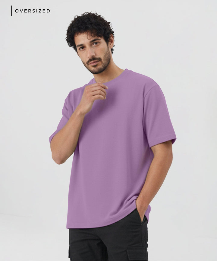 Men’s Solid Oversized T-Shirt | Lavender