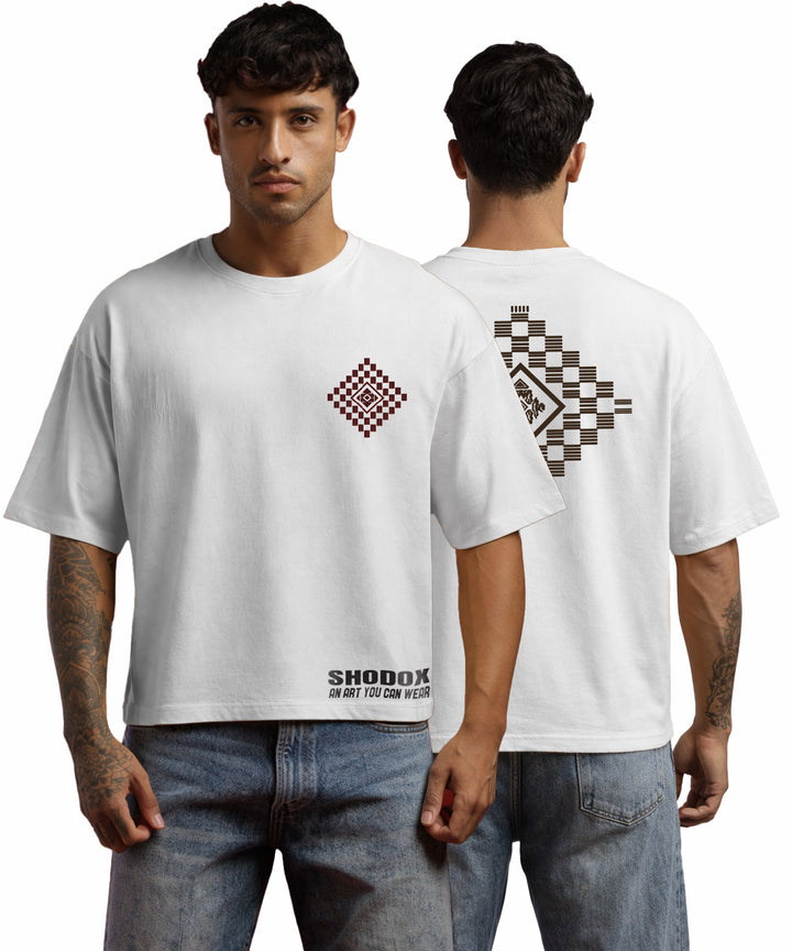 Mens Cotton Oversized Graphic T-Shirt | Front & Back Print