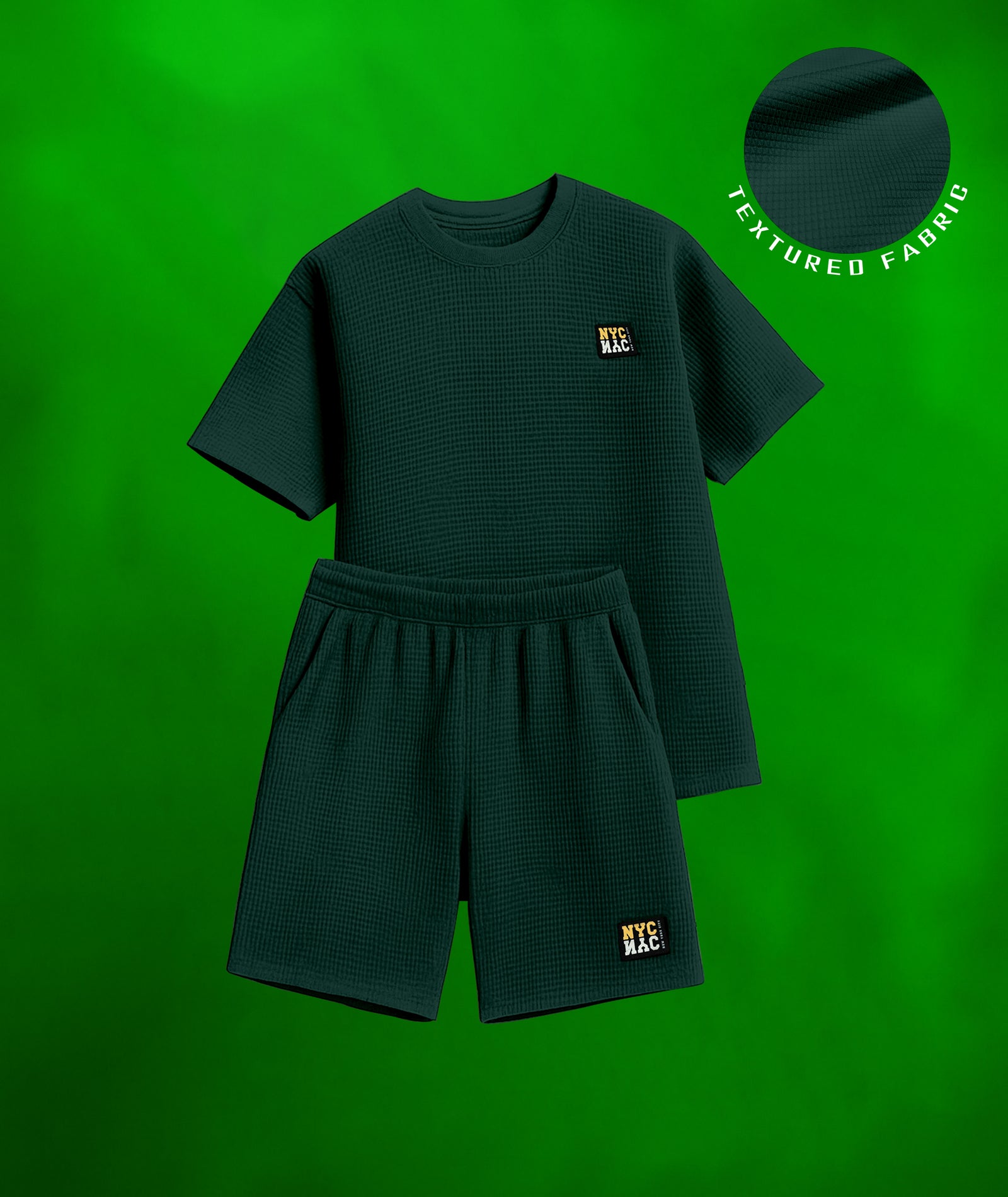 Men's Tshirt & Shorts Set - Green
