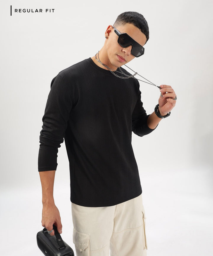 Men's Solid Full Sleeve Regular Fit T-Shirt