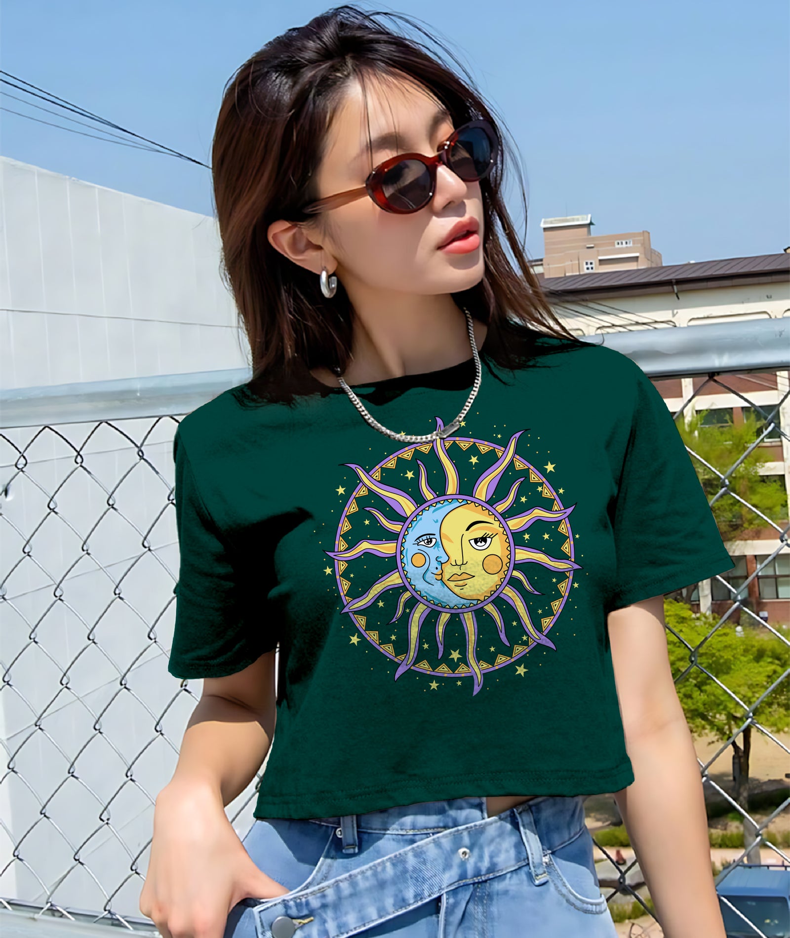 Womens Printed Crop Top