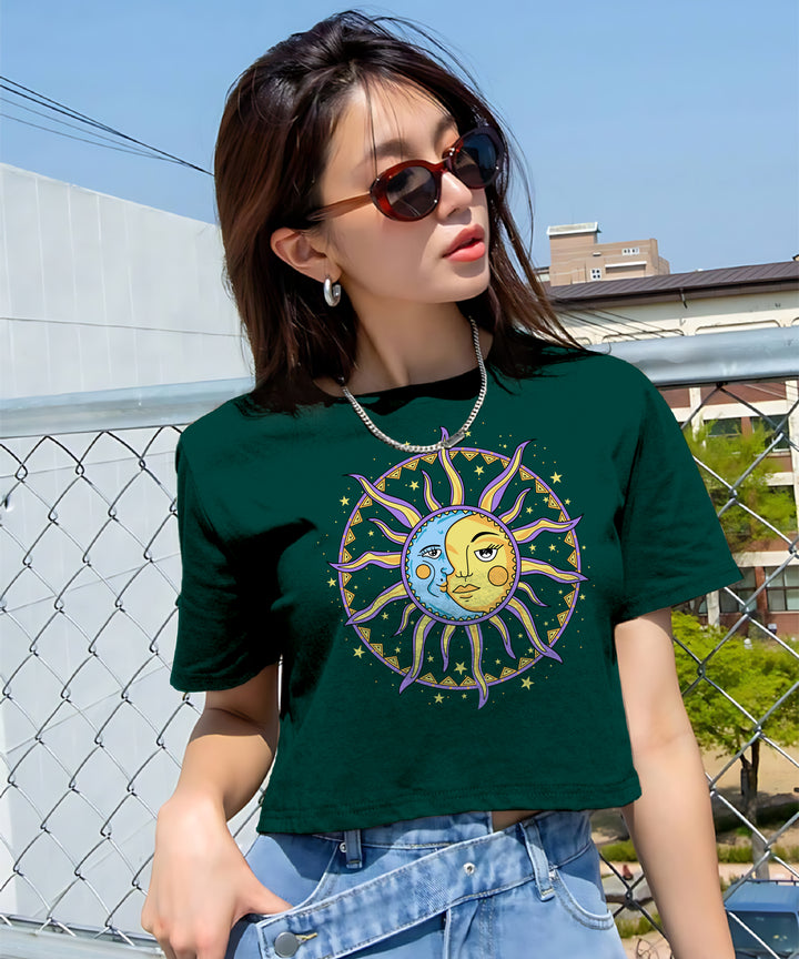 Womens Printed Crop Top