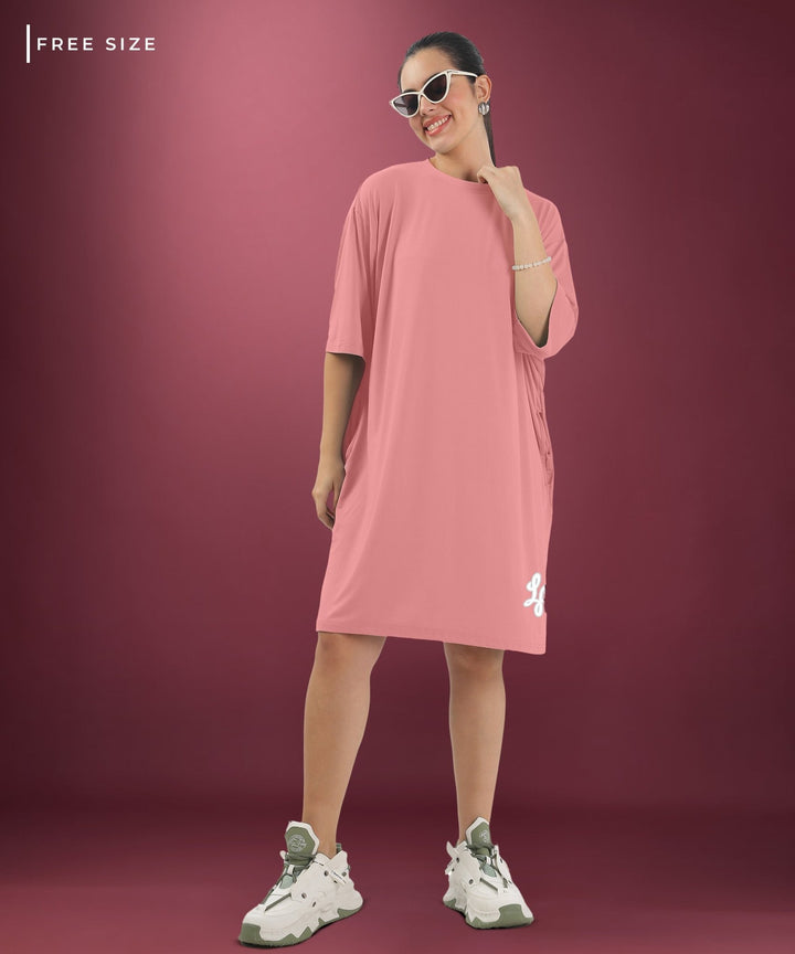 Womens Oversized Drop Shoulder T-Shirt with Side Pockets