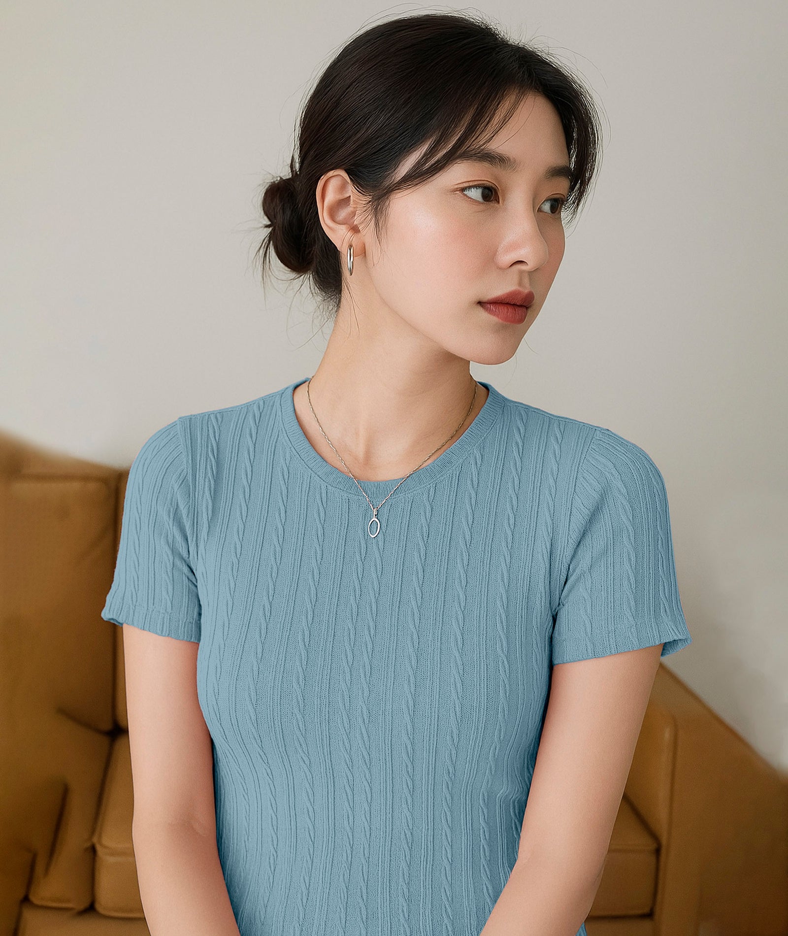 Womens Poly cotton Half Sleeve Solid T-Shirt