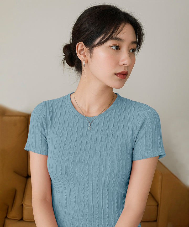 Womens Poly cotton Half Sleeve Solid T-Shirt