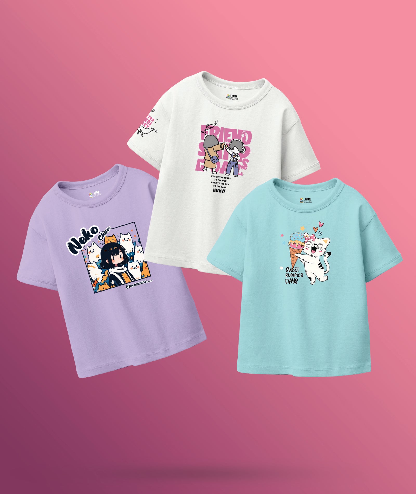 GIRLS TSHIRT (PACK OF 3)