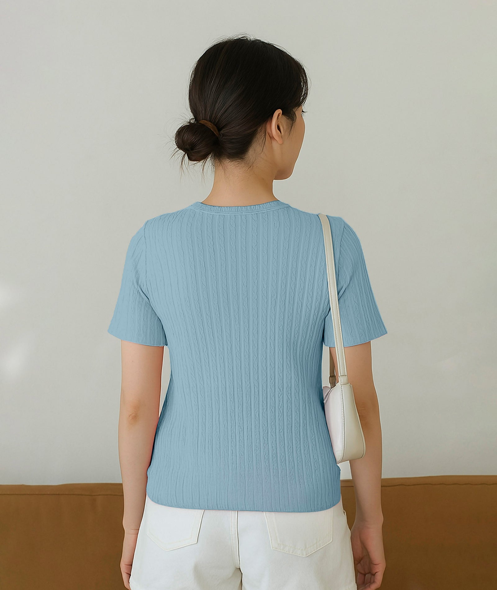 Womens Poly cotton Half Sleeve Solid T-Shirt