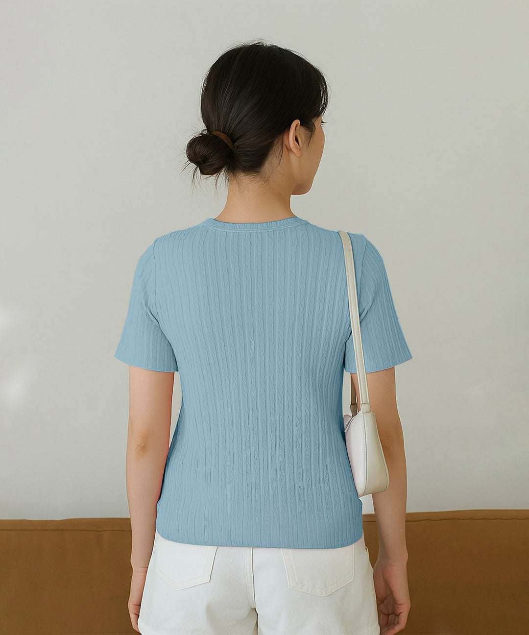 Womens Poly cotton Half Sleeve Solid T-Shirt