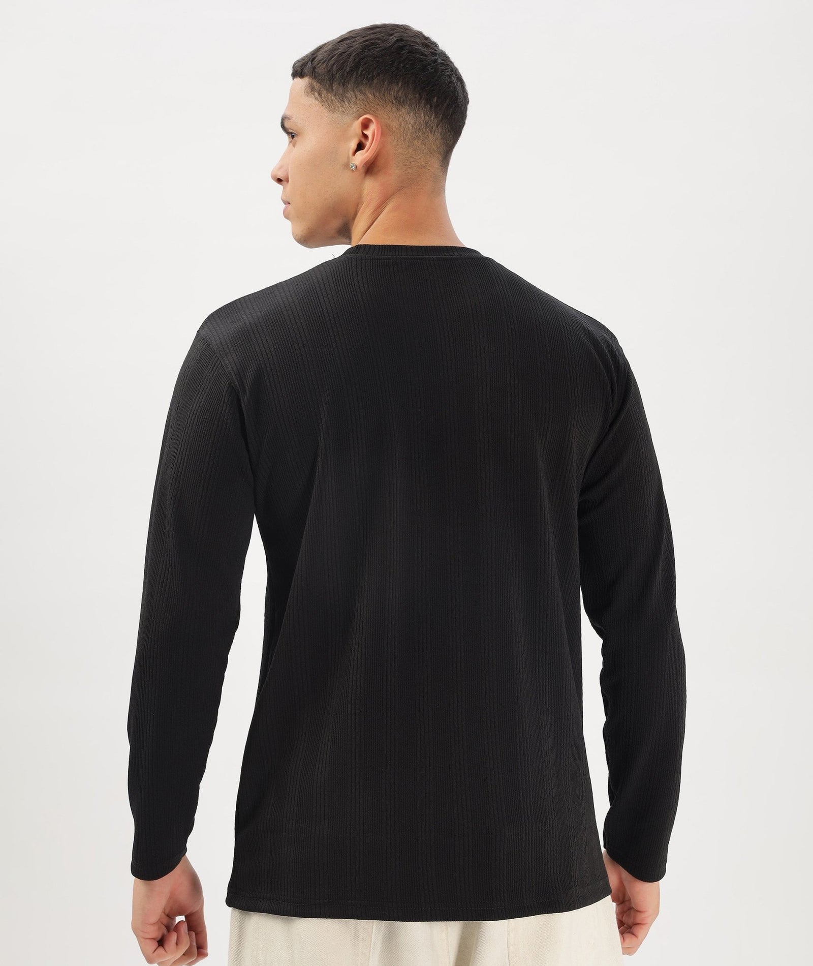 Men's Solid Full Sleeve Regular Fit T-Shirt