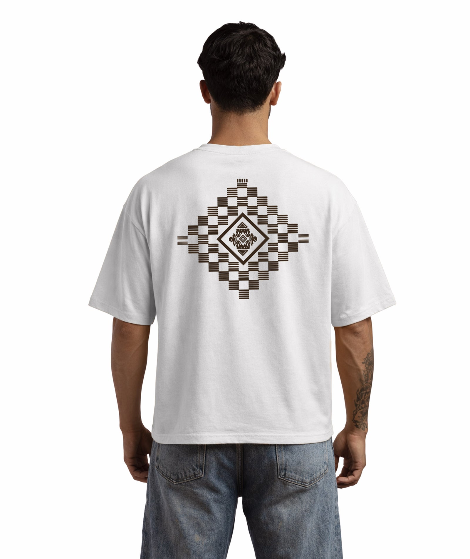 Mens Cotton Oversized Graphic T-Shirt | Front & Back Print
