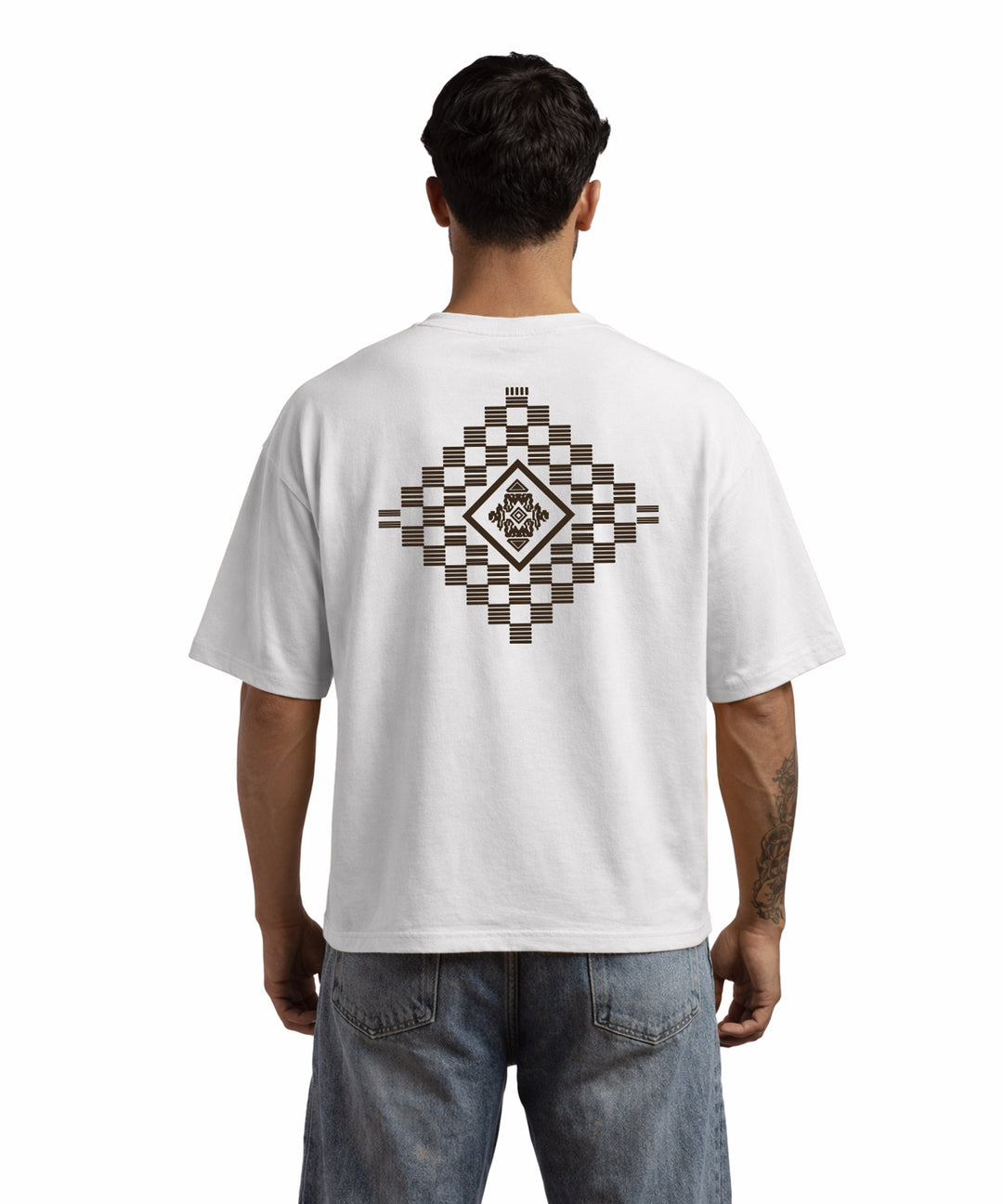 Mens Cotton Oversized Graphic T-Shirt | Front & Back Print