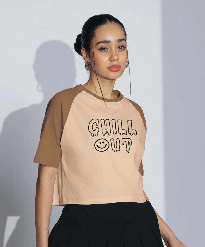 Womens Crop Top with Raglan Sleeve