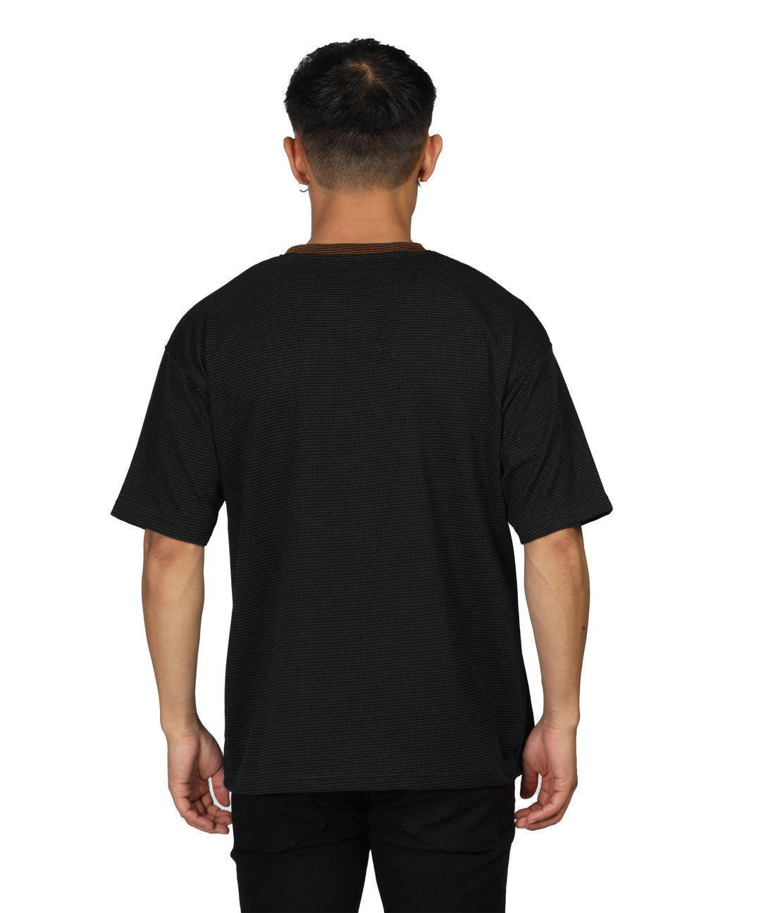 Mens Oversized Dotted T-Shirt | Brown