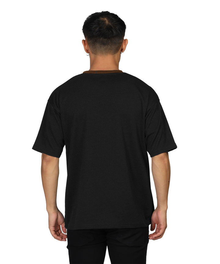 Mens Oversized Dotted T-Shirt | Brown