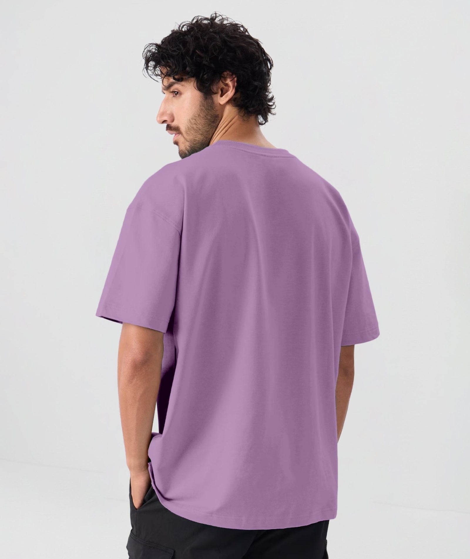 Men’s Solid Oversized T-Shirt | Lavender