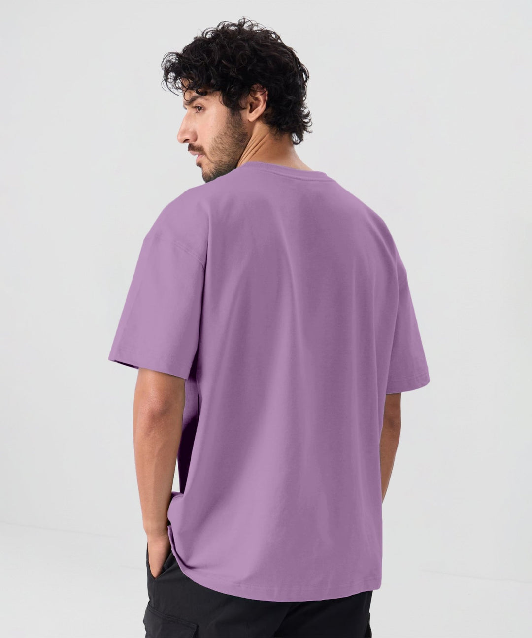 Men’s Solid Oversized T-Shirt | Lavender