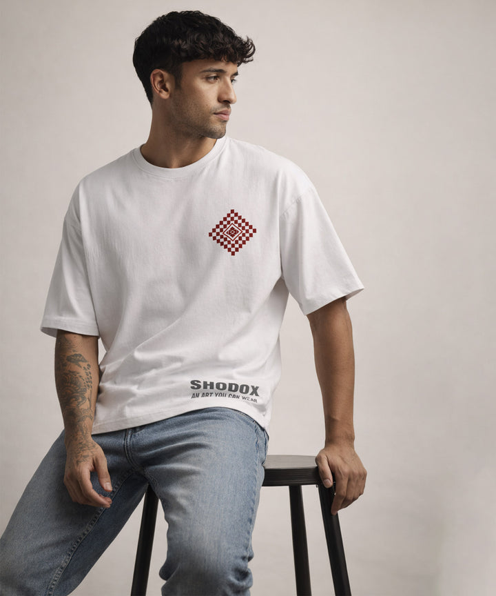 Mens Cotton Oversized Graphic T-Shirt | Front & Back Print