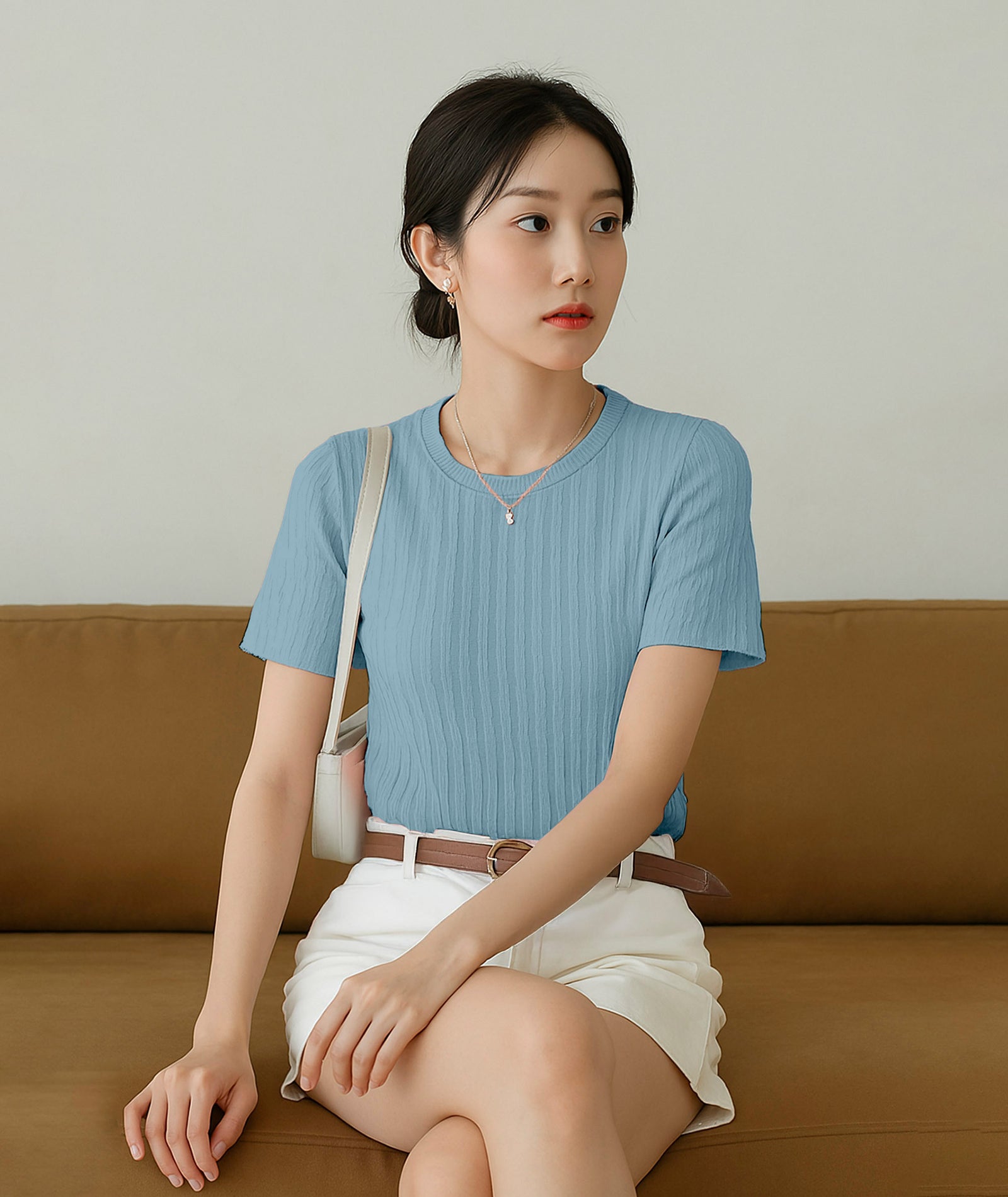 Womens Poly cotton Half Sleeve Solid T-Shirt