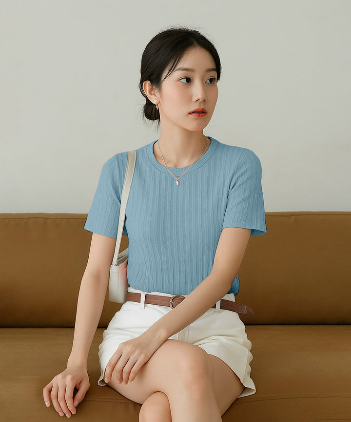 Womens Poly cotton Half Sleeve Solid T-Shirt
