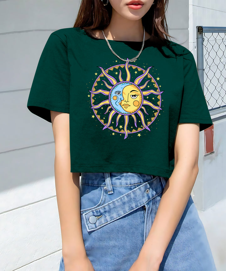 Womens Printed Crop Top