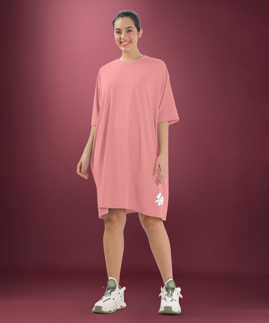 Womens Oversized Drop Shoulder T-Shirt with Side Pockets