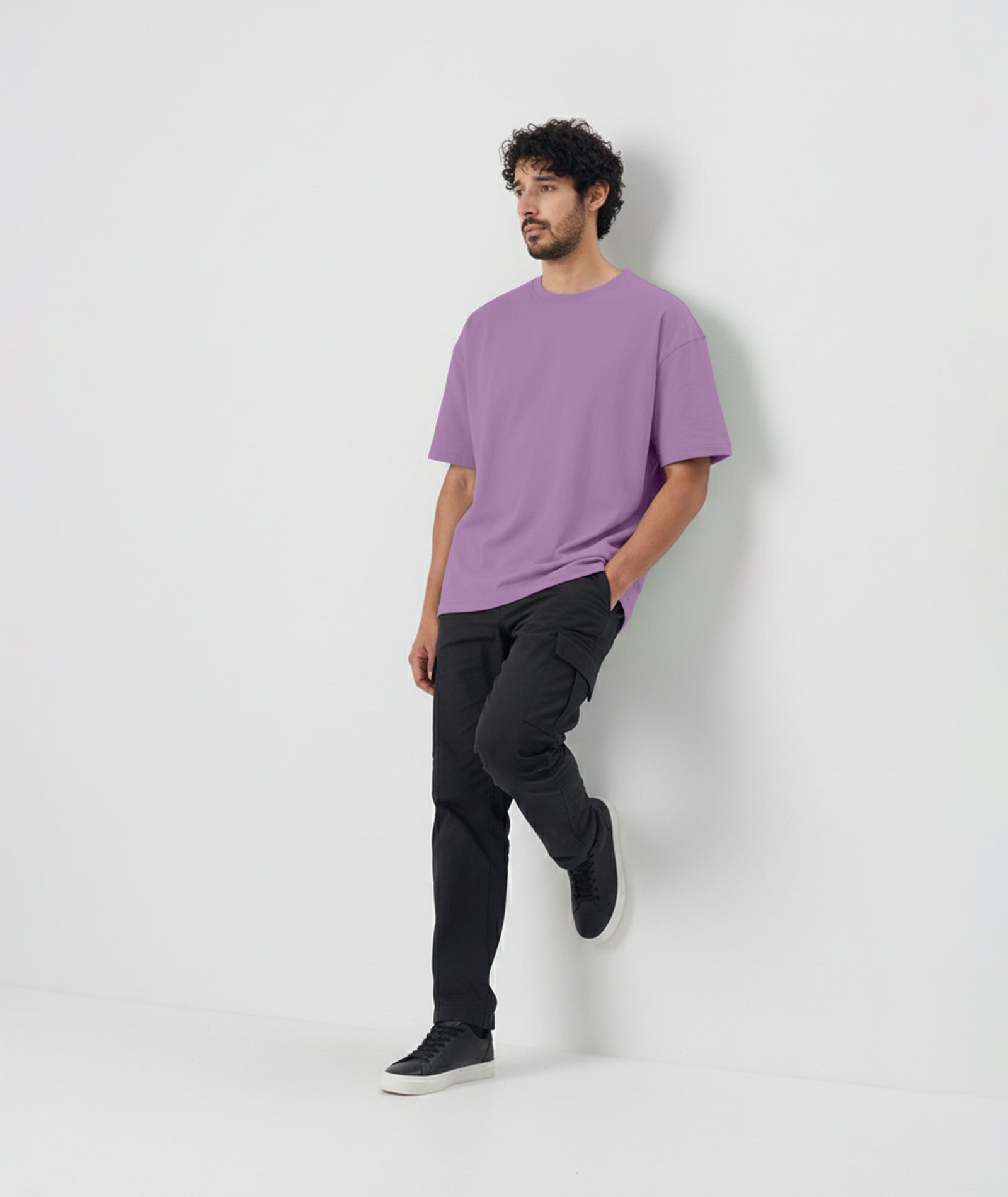 Men’s Solid Oversized T-Shirt | Lavender