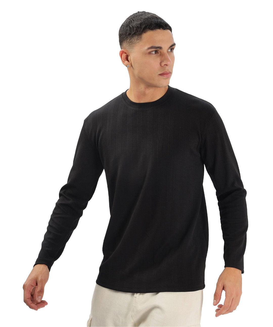 Men's Solid Full Sleeve Regular Fit T-Shirt