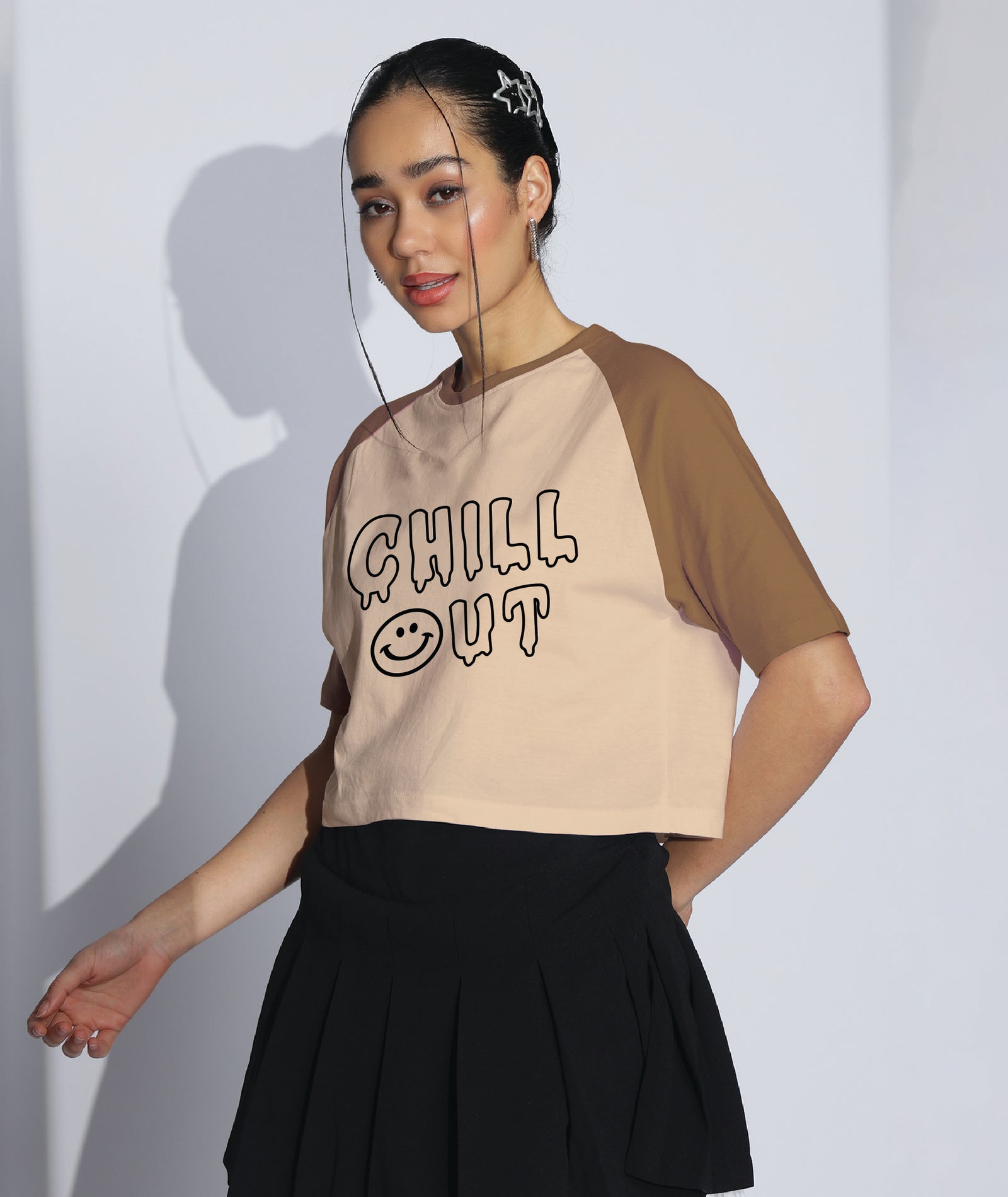 Womens Crop Top with Raglan Sleeve