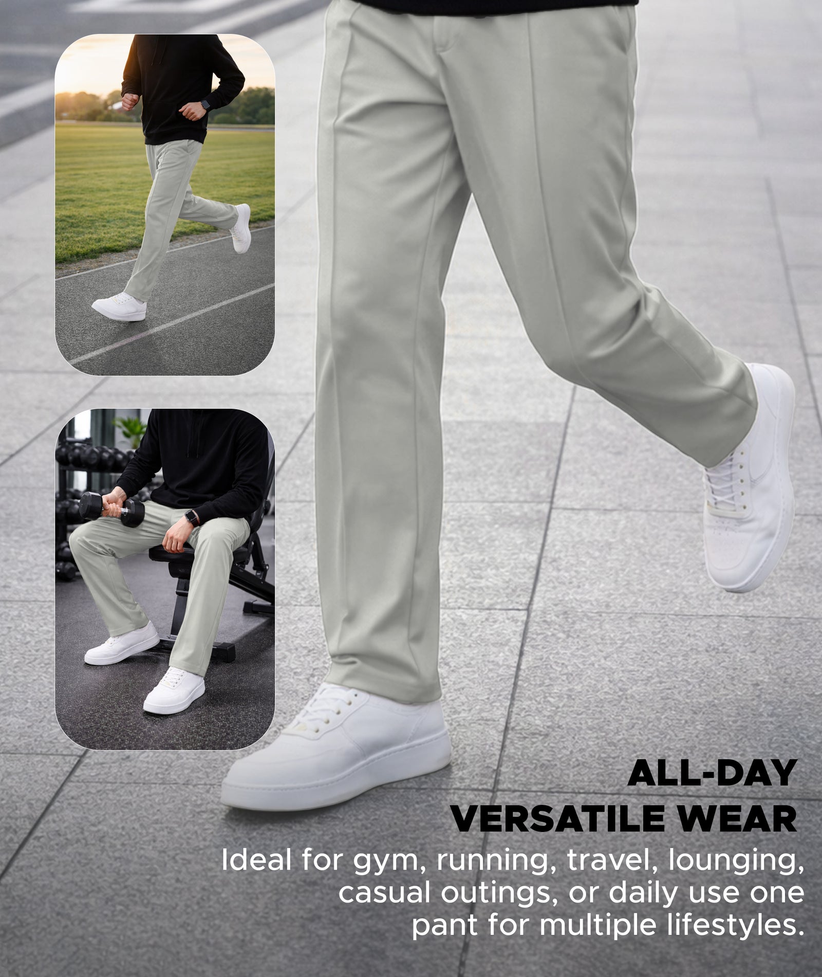 Mens Relaxed Fit Track Pants with Pockets | Gray