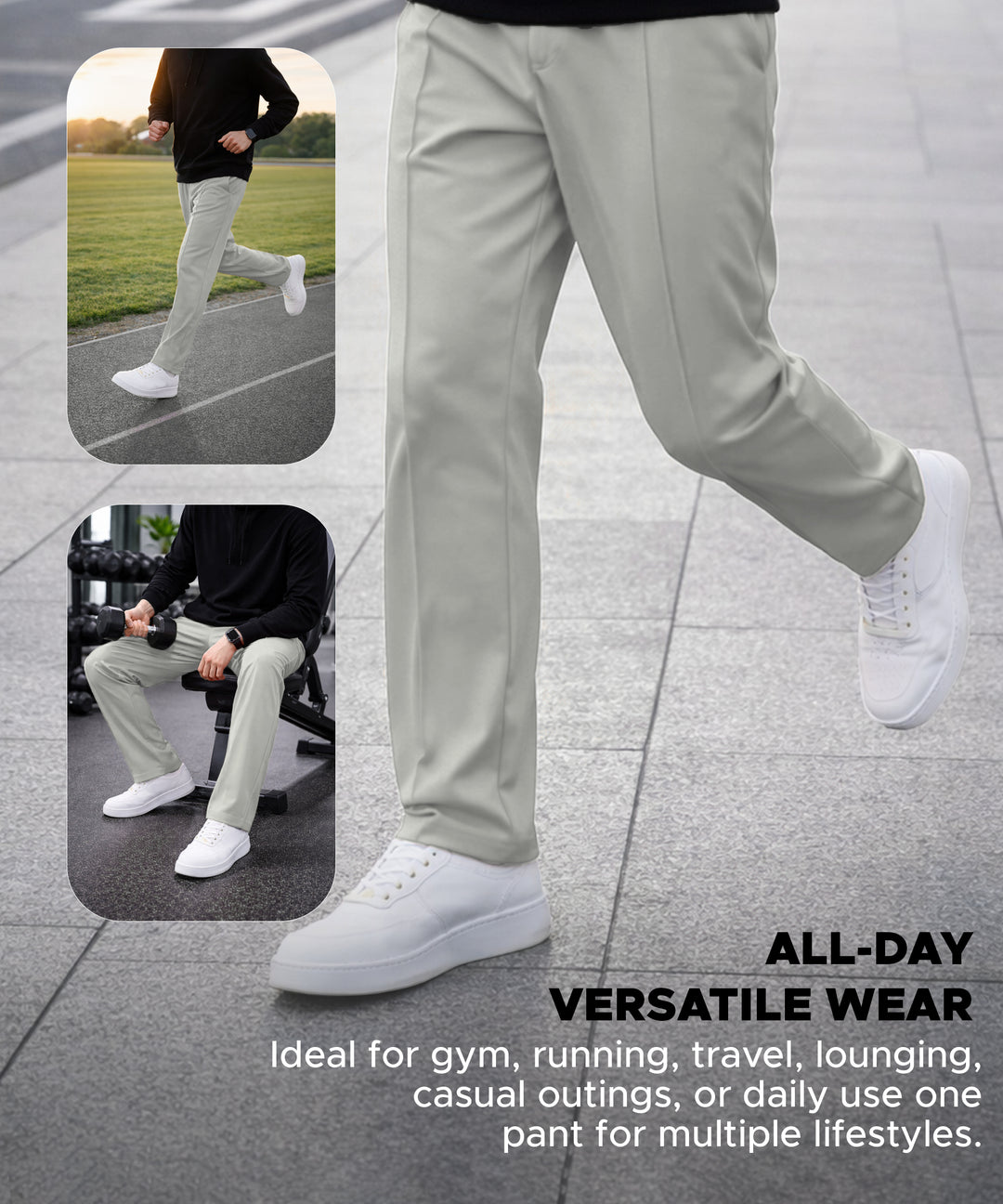 Mens Relaxed Fit Track Pants with Pockets | Gray